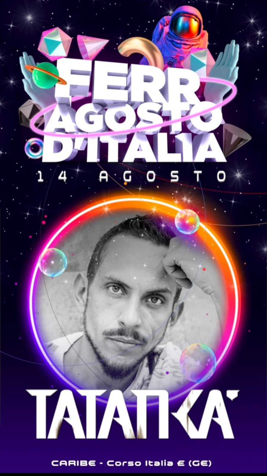Domenica 14 Agosto DJ TATANKA @ FERRAGOSTO D'ITALIA @ CARIBE ( GE)