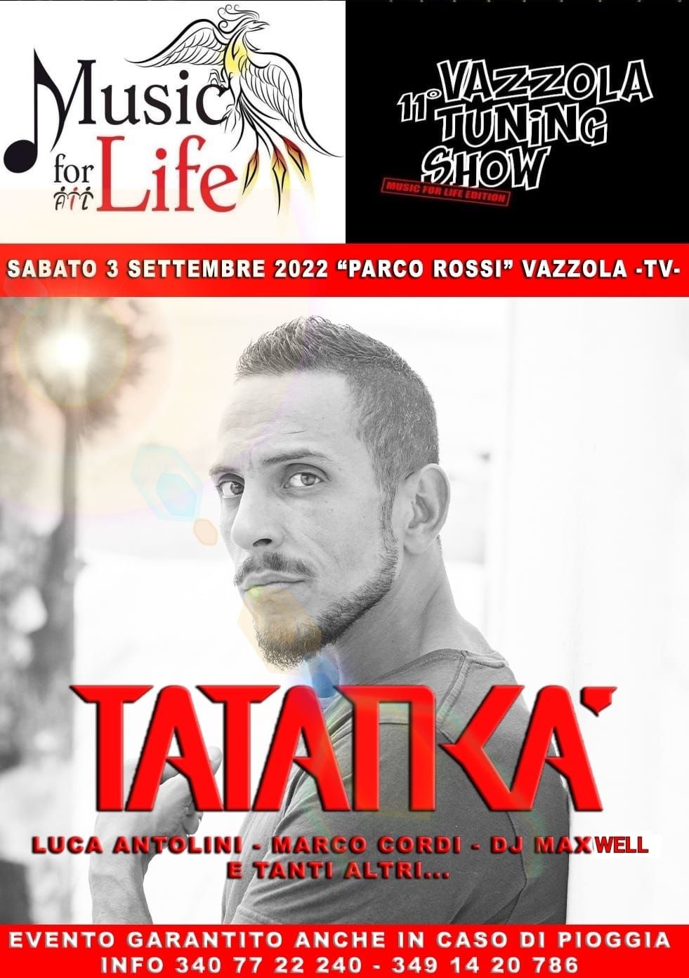 Sabato 3 Settembre DJ TATANKA @ "PARCO ROSSI " VAZZOLA - TV